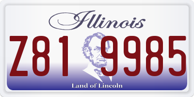 IL license plate Z819985