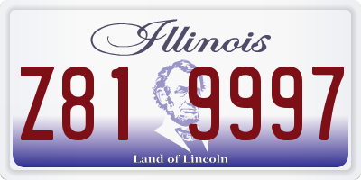 IL license plate Z819997