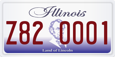 IL license plate Z820001