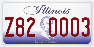 IL license plate Z820003