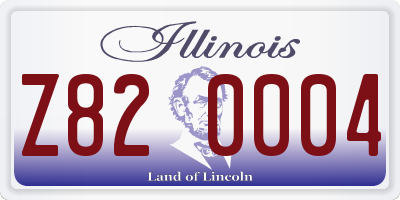 IL license plate Z820004