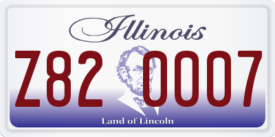 IL license plate Z820007