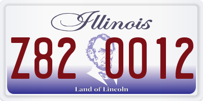 IL license plate Z820012