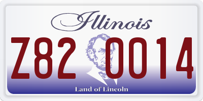 IL license plate Z820014