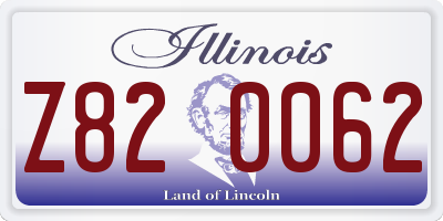 IL license plate Z820062