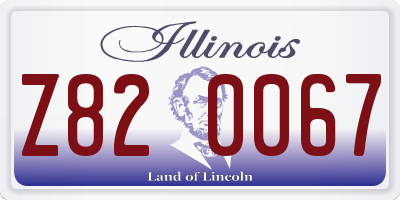 IL license plate Z820067