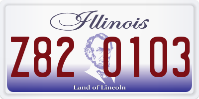IL license plate Z820103