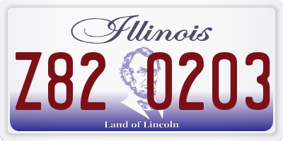 IL license plate Z820203