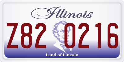 IL license plate Z820216