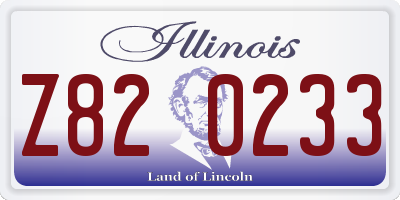 IL license plate Z820233
