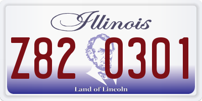 IL license plate Z820301