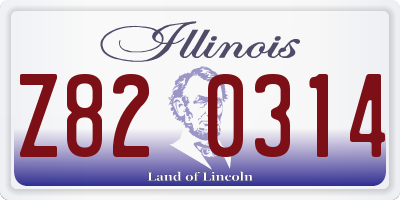 IL license plate Z820314