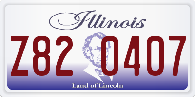 IL license plate Z820407