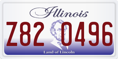 IL license plate Z820496