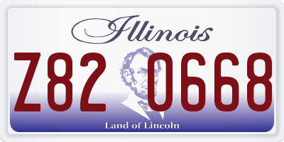 IL license plate Z820668