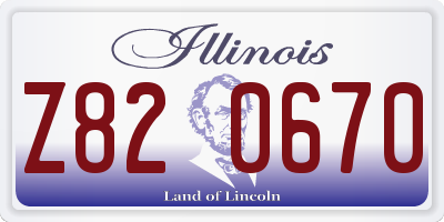 IL license plate Z820670