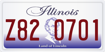 IL license plate Z820701