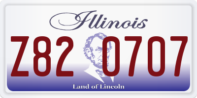 IL license plate Z820707