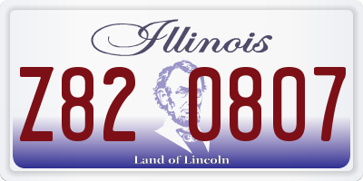 IL license plate Z820807