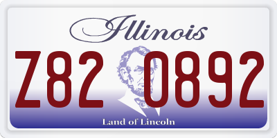 IL license plate Z820892