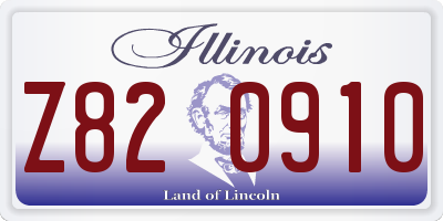 IL license plate Z820910