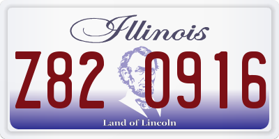 IL license plate Z820916