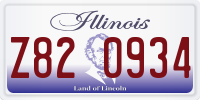 IL license plate Z820934