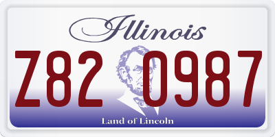 IL license plate Z820987