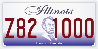 IL license plate Z821000