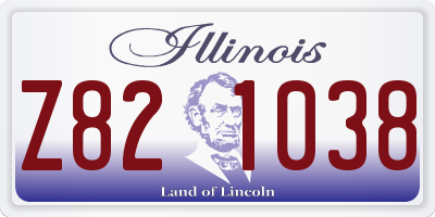IL license plate Z821038