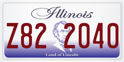 IL license plate Z822040