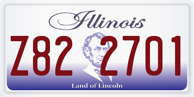 IL license plate Z822701