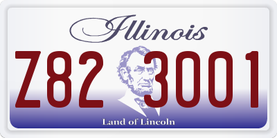 IL license plate Z823001