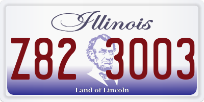 IL license plate Z823003