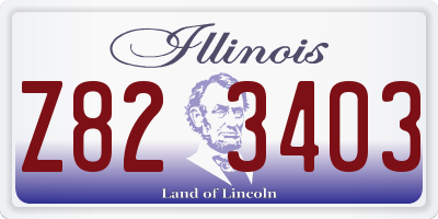 IL license plate Z823403