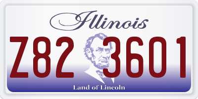 IL license plate Z823601