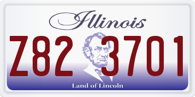 IL license plate Z823701