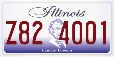 IL license plate Z824001