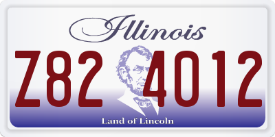 IL license plate Z824012