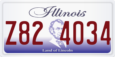IL license plate Z824034
