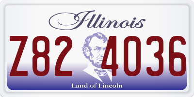 IL license plate Z824036