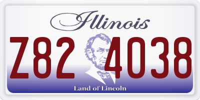 IL license plate Z824038