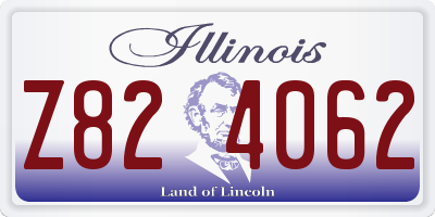 IL license plate Z824062