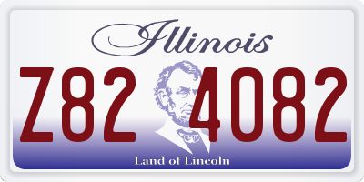 IL license plate Z824082