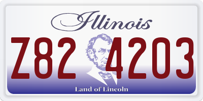 IL license plate Z824203