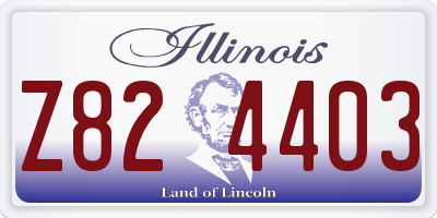 IL license plate Z824403