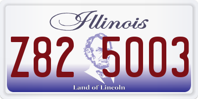 IL license plate Z825003