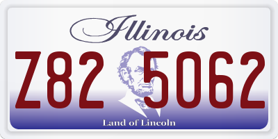 IL license plate Z825062