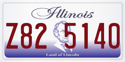 IL license plate Z825140