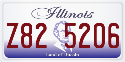 IL license plate Z825206